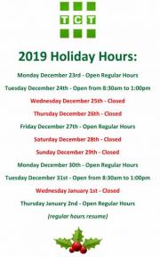 2019 Holiday Hours